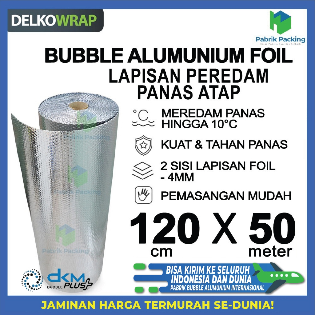 

PLASTIK BUBBLE ALUMUNIUM FOIL (120CM X 50M) Delkochoice