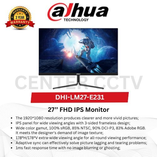 DHI-LM27-E231B Dahua Monitor Gaming 25" FHD | 27" FHD | DHI-LM27-E231B - 25 Inch