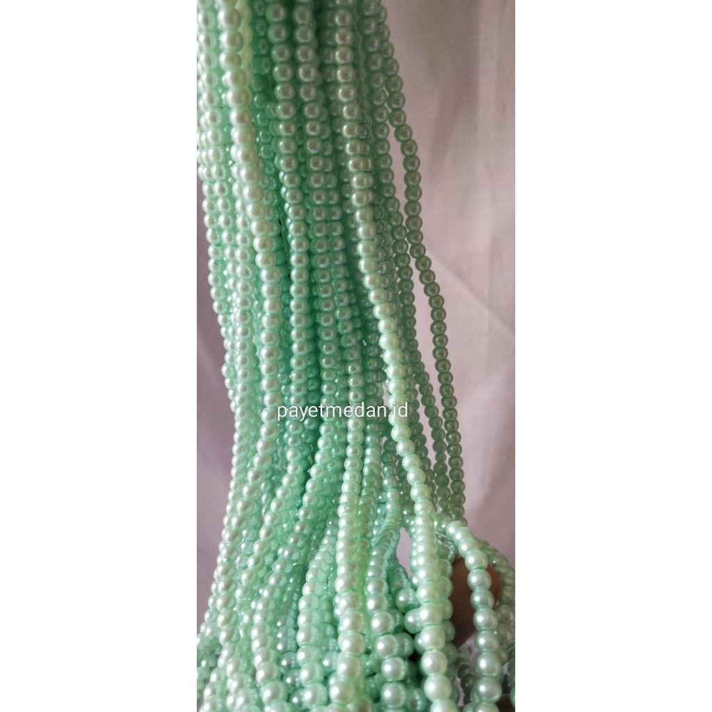Payet Mutiara sintetis ukuran 4mm mote berat