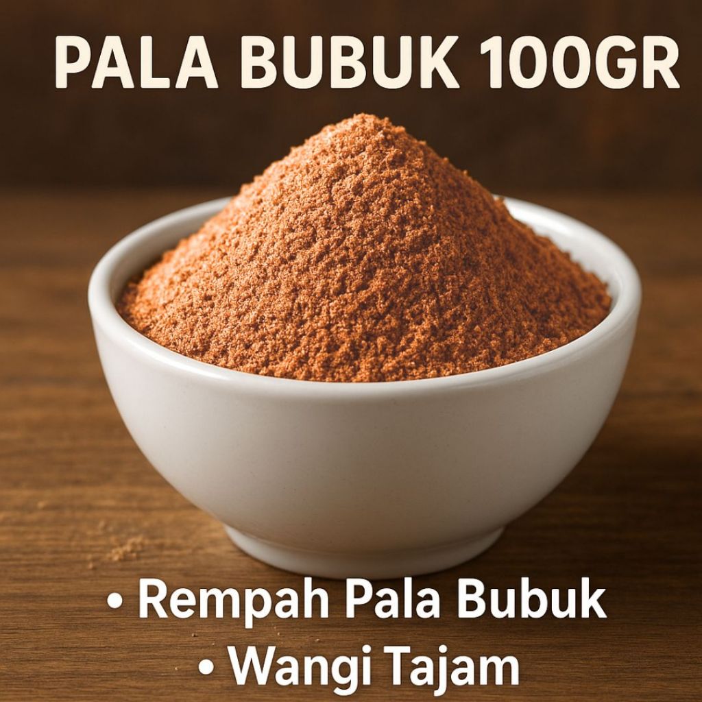 

Pala Bubuk 100gr Rempah Pala Bubuk Wangi Tajam Asli Serbaguna