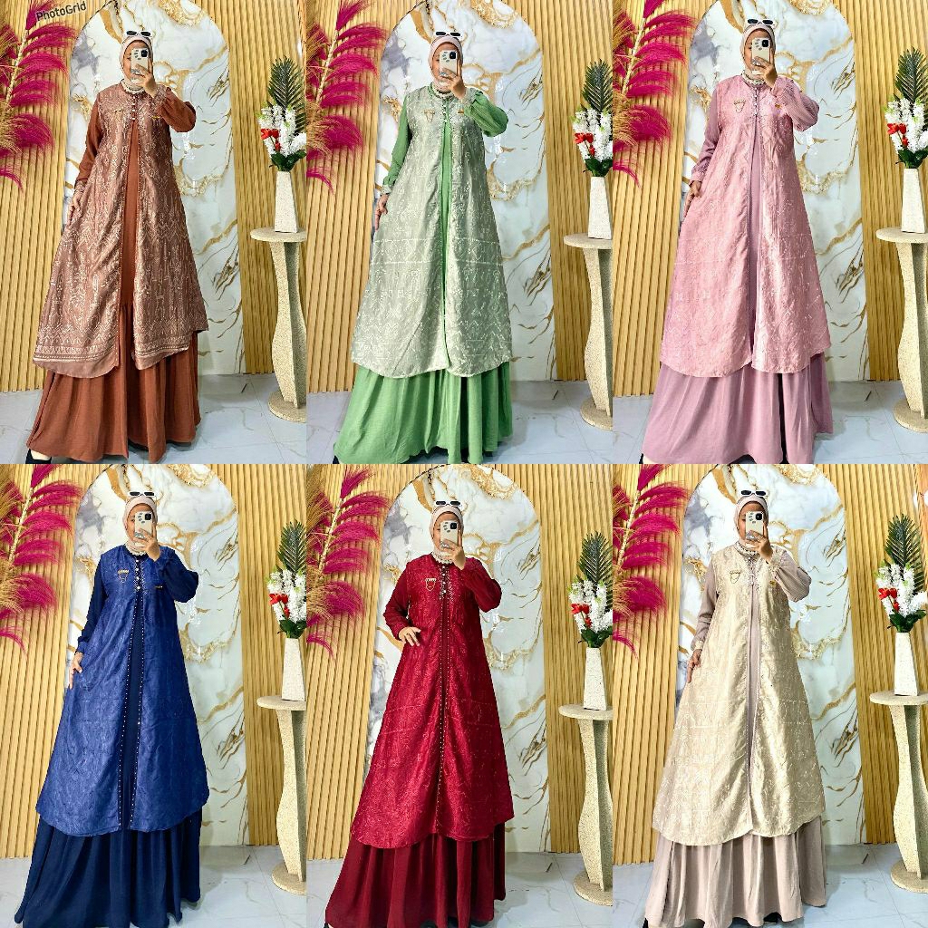 gamis 2 baju safira outer premium