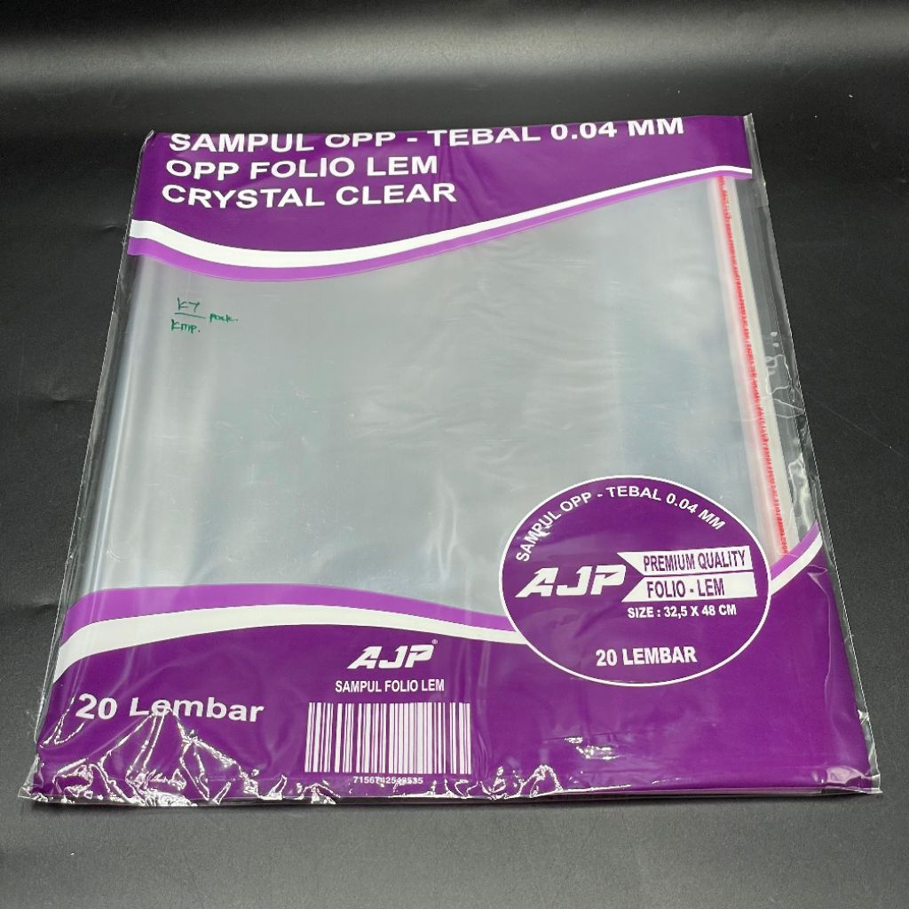 

SAMPUL OPP TEBAL 0.04MM CRYSTAL CLEAR / SAMPUL LEM "AJP