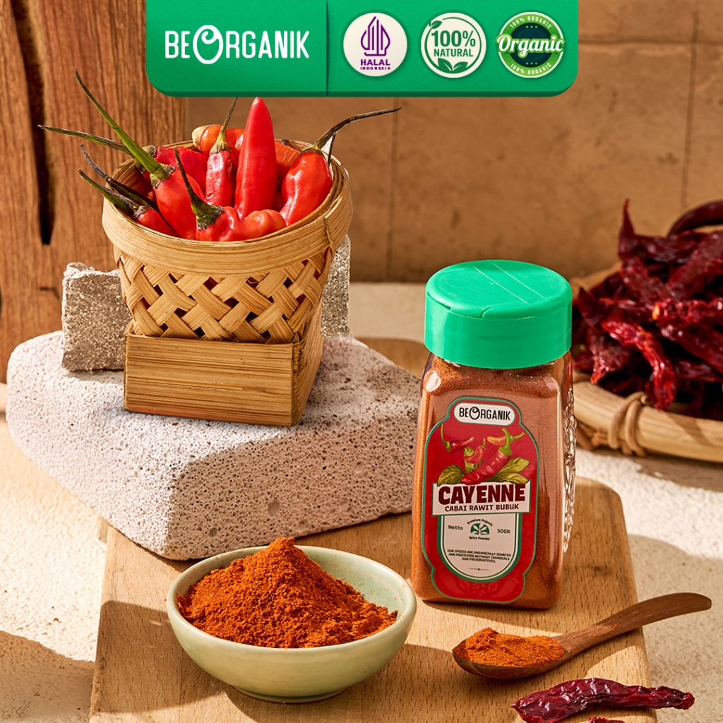 

Beorganik Cayenne Pepper / Cabai Rawit Bubuk