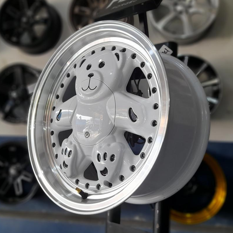 Velg BEAR Beruang R15 HSR 4x100 4x114,3 White Putih // HSR WHEEL OFFICIAL