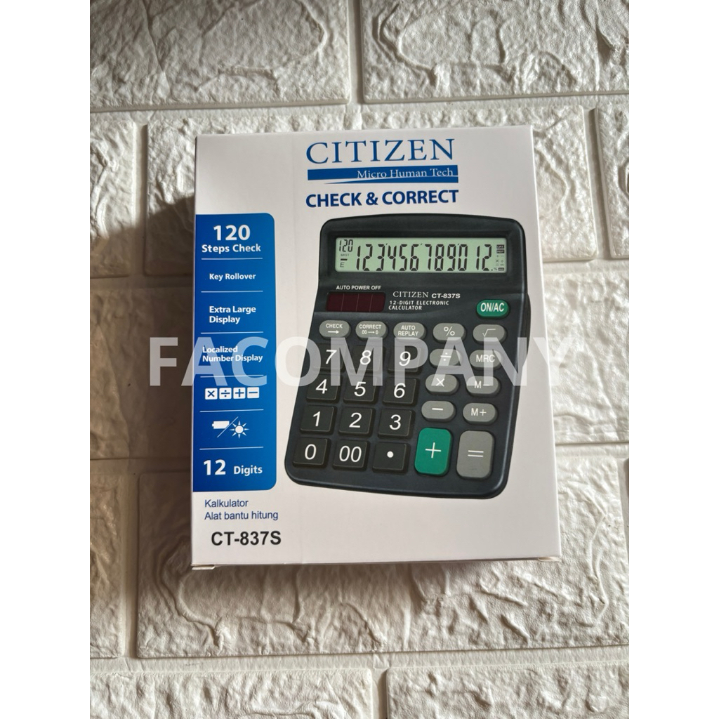 

TERMURAH‼️KALKULATOR DAGANG CITIZEN CT-837S / 12 DIGIT