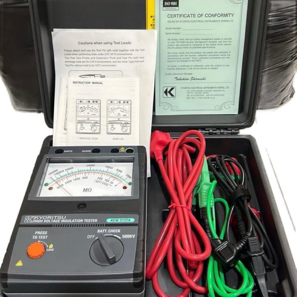 Kyoritsu KEW 3122A Analog Insulation Tester High Voltage Insulation Tester Original
