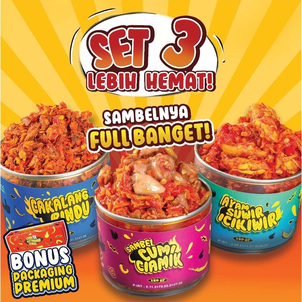 

Eat Sambel Isi 3 Varian Cumi Cakalang Ayam Sambal Lauk Rumahan Pedas Sambel Instan Premium