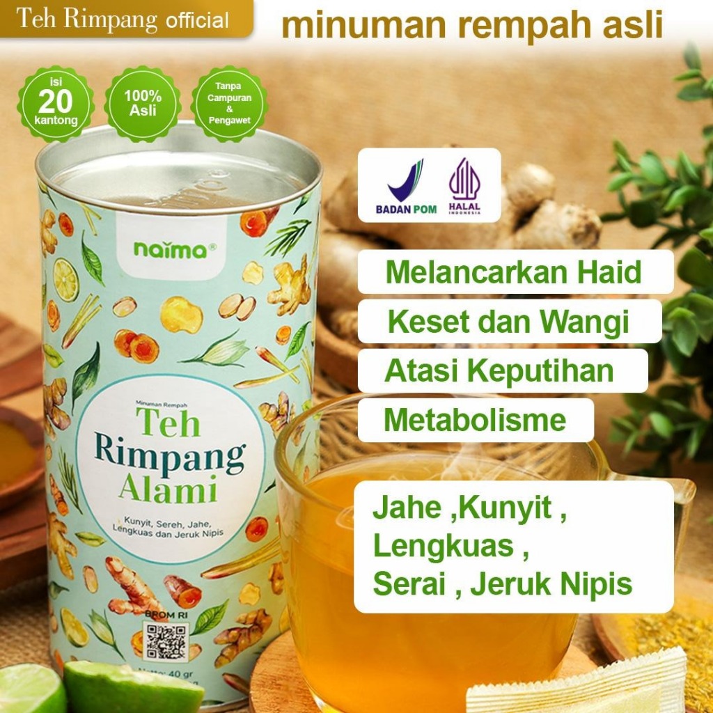 

Teh Rimpang khusus pelancar haid ; pelancar datang bulan ; program hamil - Kunyit, Sereh, Jahe, Lengkuas, Jeruk Nipis Celup