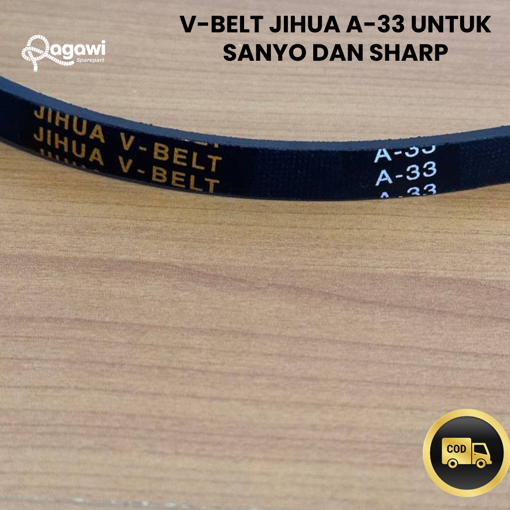 Jihua V-Belt A-33 untuk Mesin Cuci Sanyo dan Sharp - Karet Pengait Mesin Cuci Jihua A-33