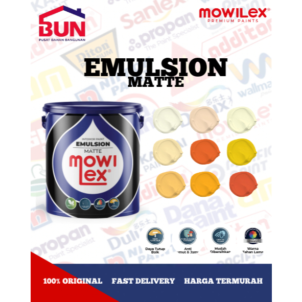 [20 LITER] CAT TEMBOK INTERIOR MOWILEX EMULSION - VARIAN JASMINE YELLOW