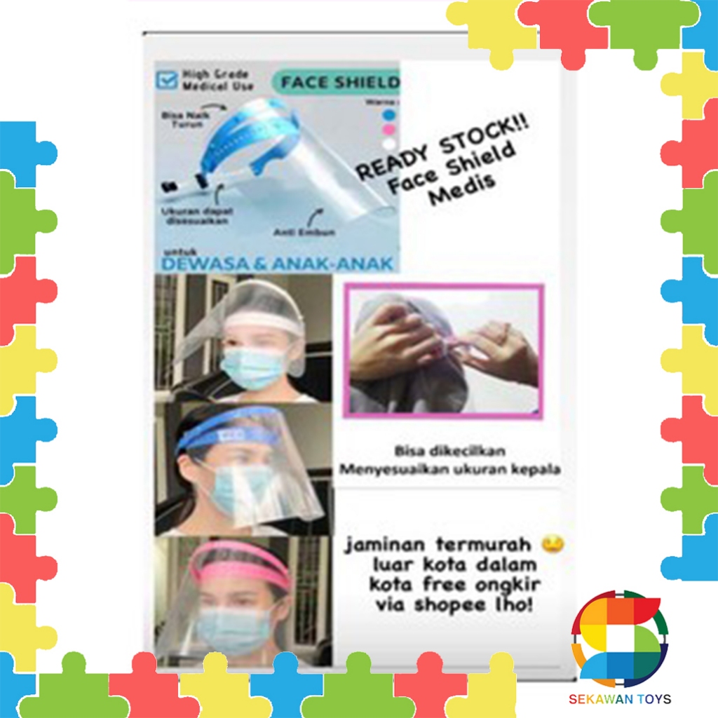 (BISA COD) Face shield buka tutup / Faceshield Naik turun / Pelindung Wajah mika tebal (LC001)