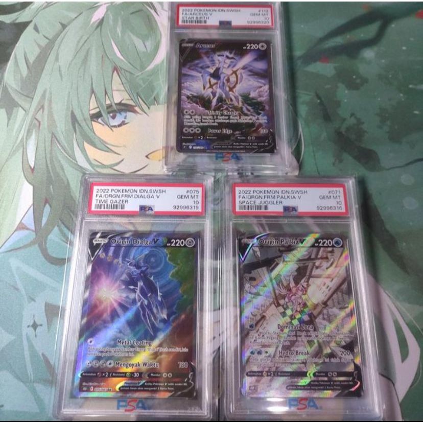 Pokemon ID SWSH S9 S10D S10P Arceus, Origin Forme Dialga, & Palkia V SR AA PSA 10 SET