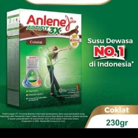 

ANLENE ACTIFIT 3X COKELAT 230GRAM