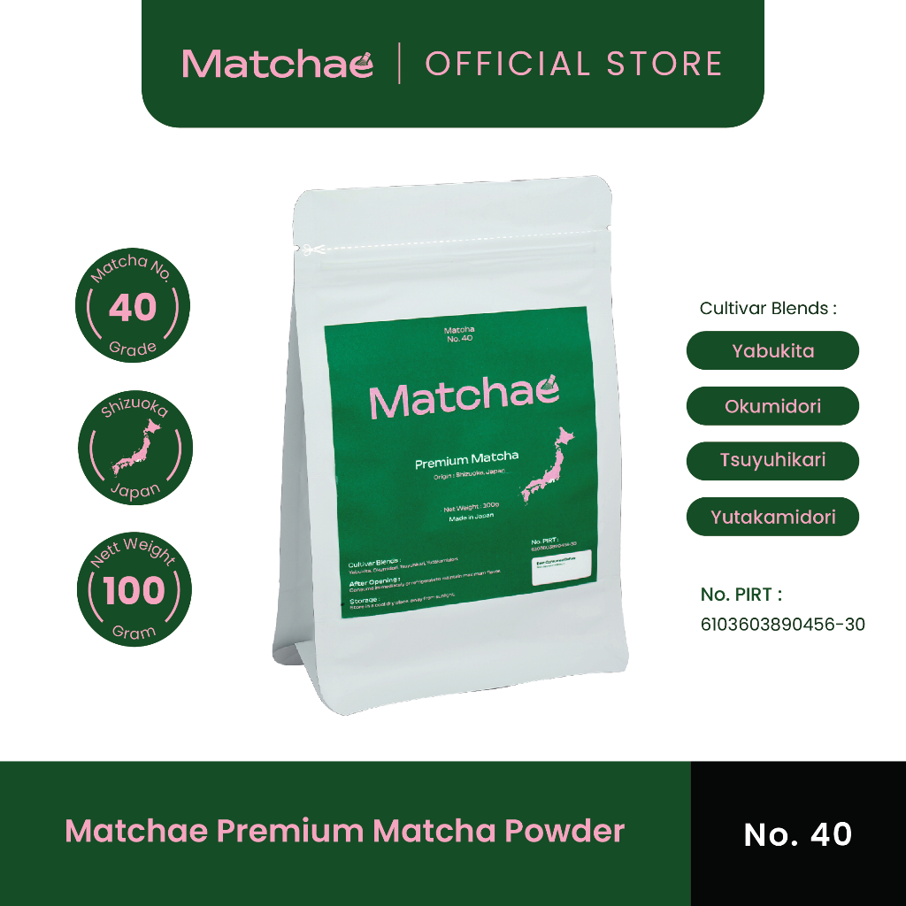 

MATCHAE - Japanese Shizuoka Pure Premium Matcha Powder No.40 100gr [Ready Stock!!]