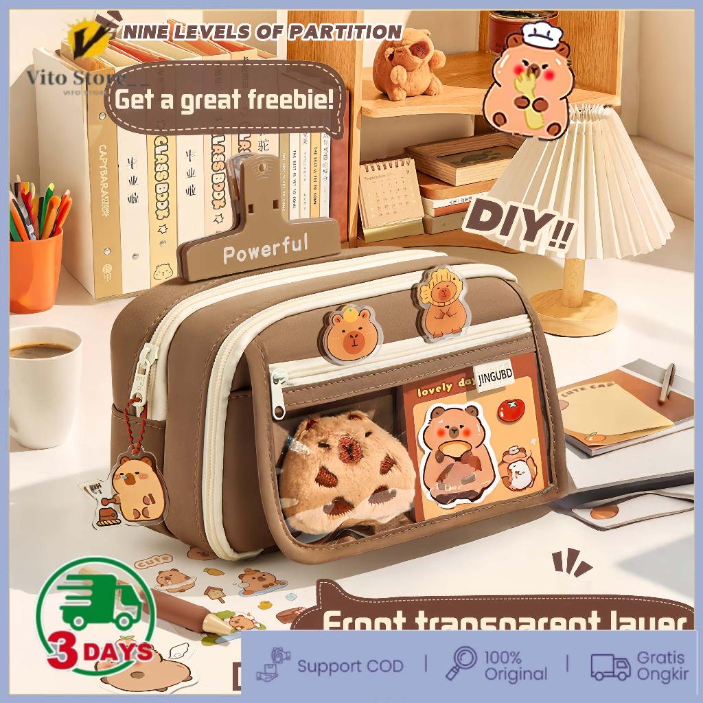 

Stationery Pencil Case Capybara Pencil Box Large Capacity Waterproof Pen Bag Students Pencil Case