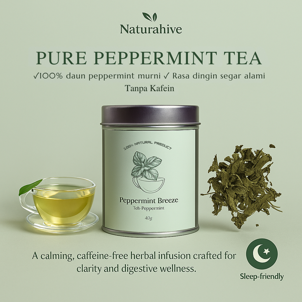 

Naturahive Pure Peppermint Tea/Teh Peppermint Kering/Teh Daun Mint Organik Premium Tanpa Kafein