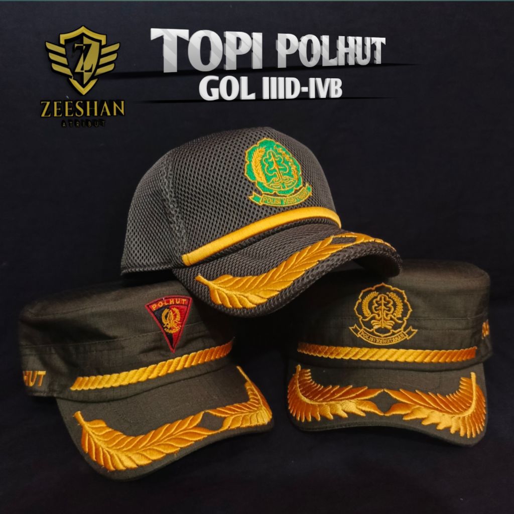 Topi polhut Komando Padi-Padi/Topi Polhut Golongan 3D/4A/4B/Topi Polhut Hijau