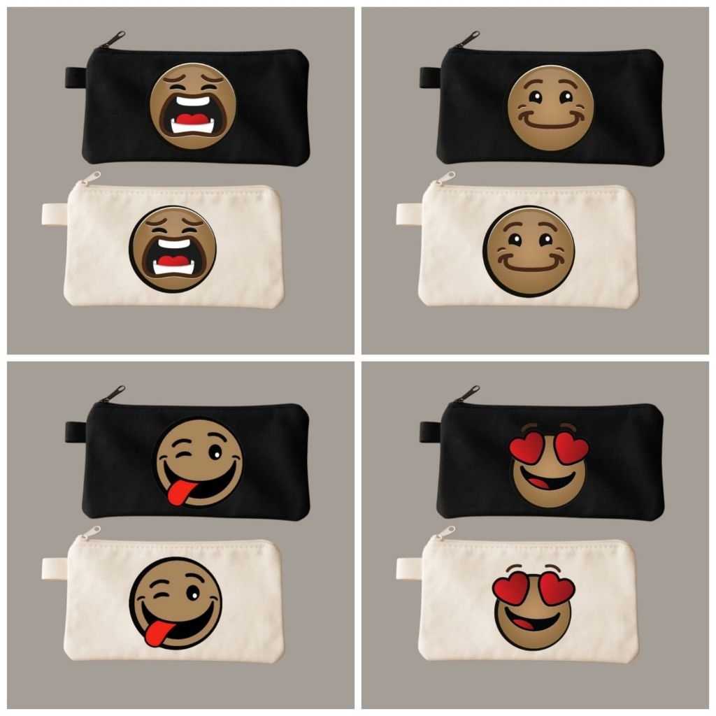 

Tempat pensil emoji coklat/Tepak kanvas premium/Tempat alat tulis/Tempat kosmetik/Tempah hp/Tempat dokumen kartu/Pouch