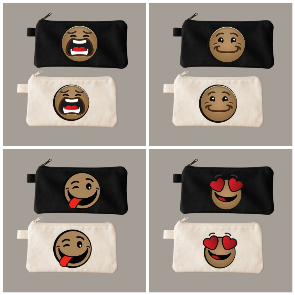

Tempat pensil karakter emoji/Tepak kanvas premium/Tempat alat tulis/Tempat kosmetik/Tempah hp/Tempat dokumen kartu/Pouch
