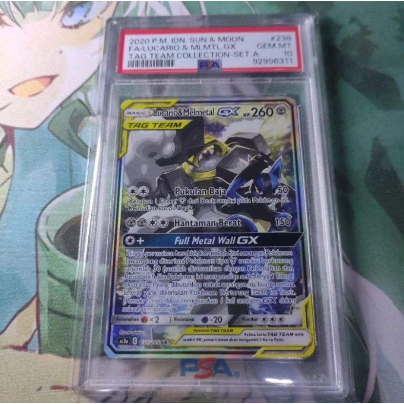 Kartu Pokemon ID Indonesia SM AC3a Lucario & Melmetal GX SR AA PSA 10