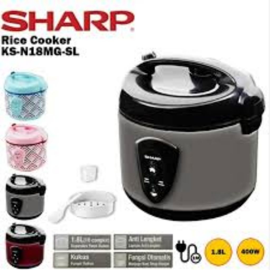 Rice Cooker Sharp KSN 18 MGSL KSN 18 MGRD Magic Com Sharp 1.8 Liter KSN-18MGSL KSN-18MGRD SHARP KSN1