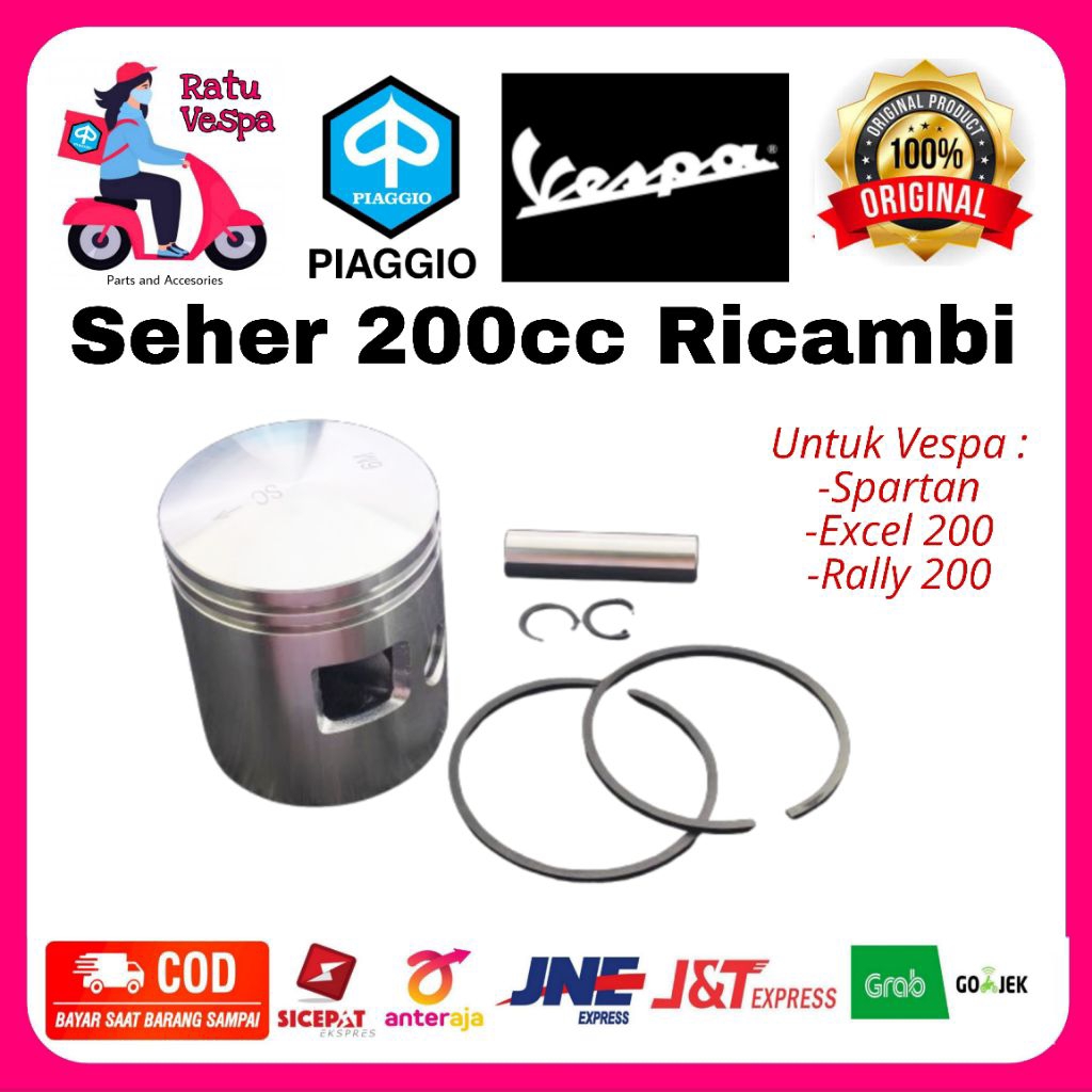 RICAMBI Seher Piston 200cc Vespa Spartan,Rally,Excel 200