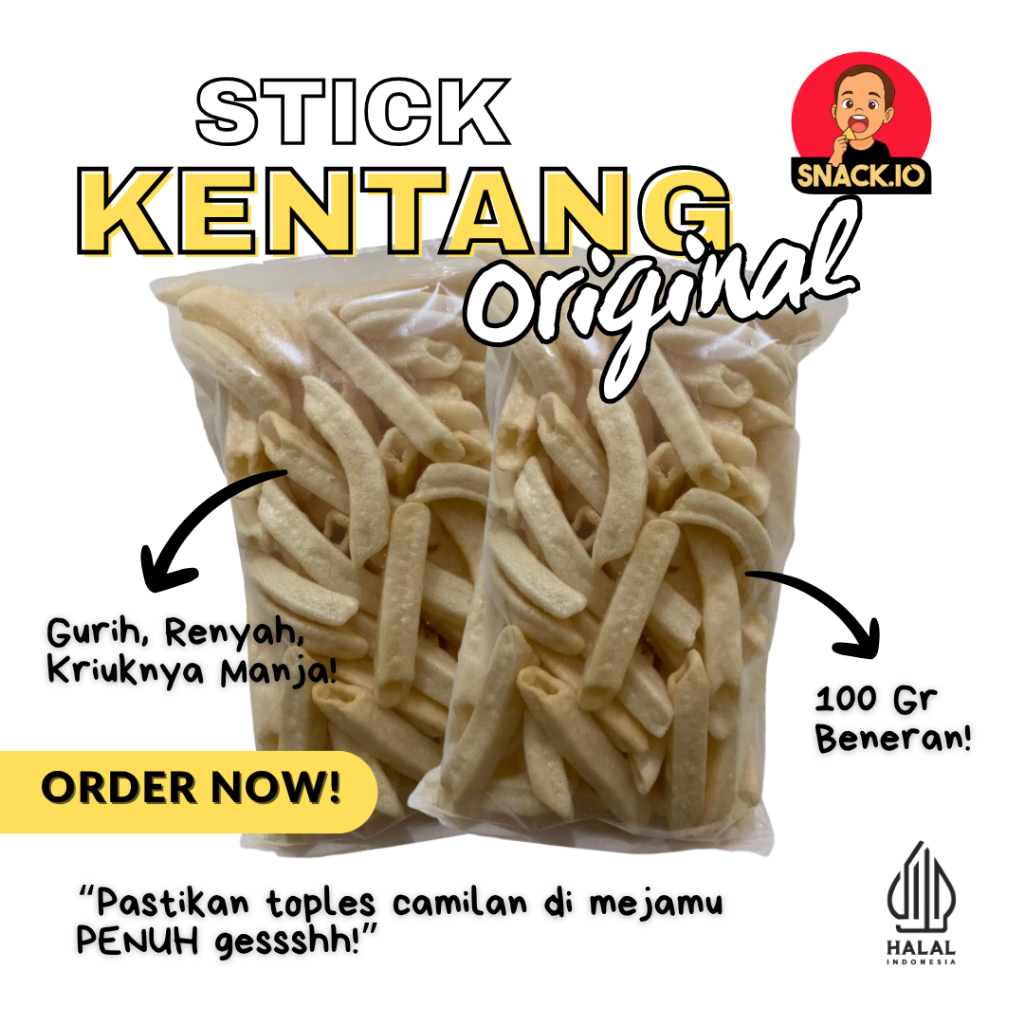 

Stick Kentang Original 100 gr Snack.io halal