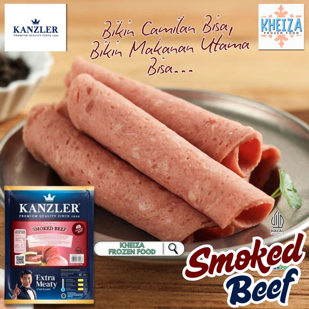 

KANZLER Smoked Beef - Daging Asap Iris Tipis 250gr isi 12 Slice - Kheiza Frozen