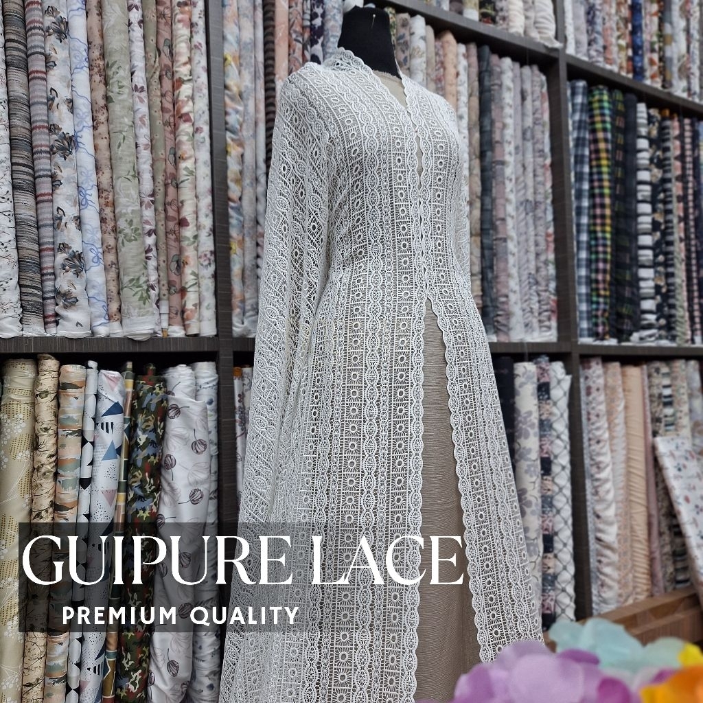 KAIN BAHAN GUIPURE LACE | PREMIUM LACE | GUIPURE PREMIUM | #MEDIANSUDIRMAN