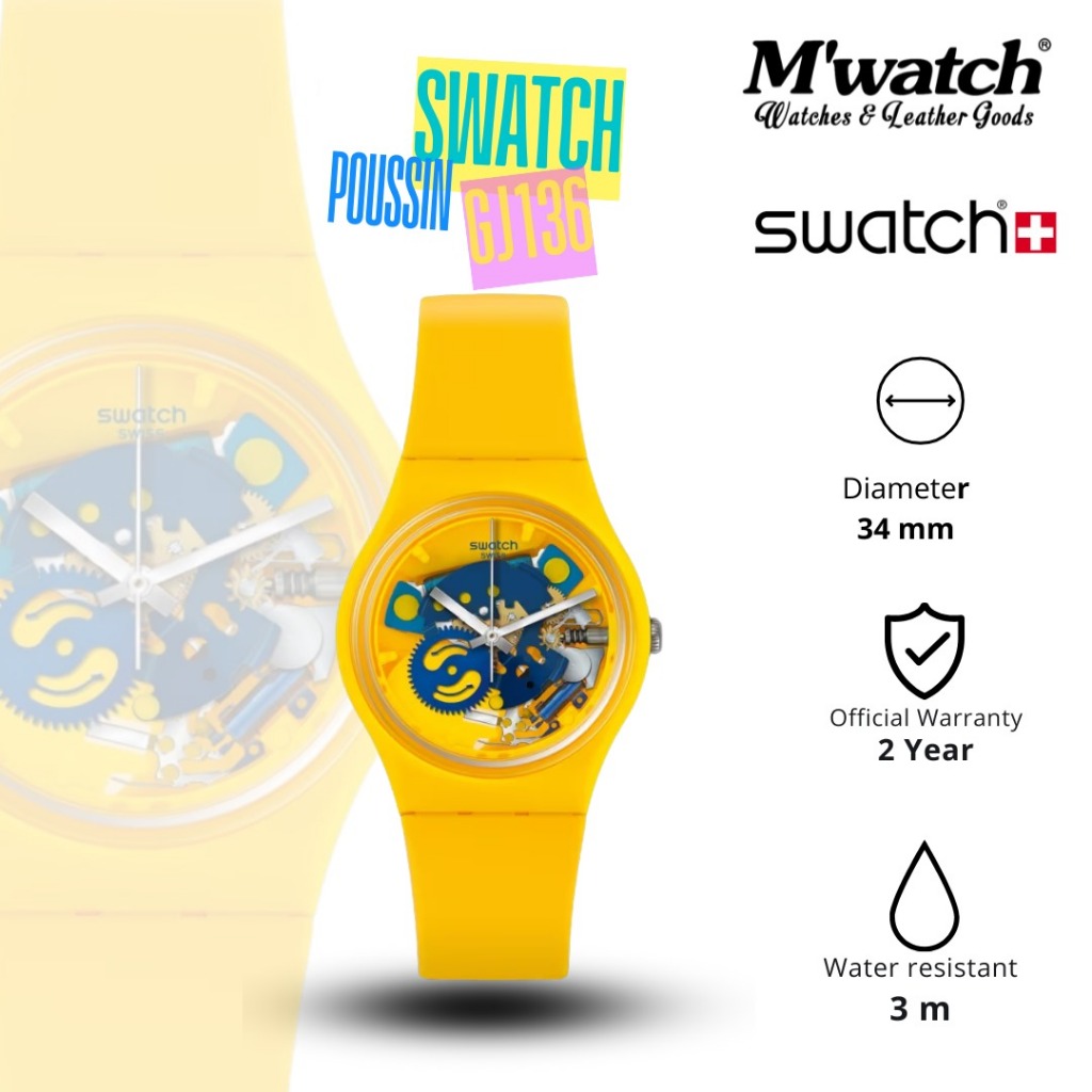 JAM TANGAN SWATCH POUSSIN GJ136 (SECOND)