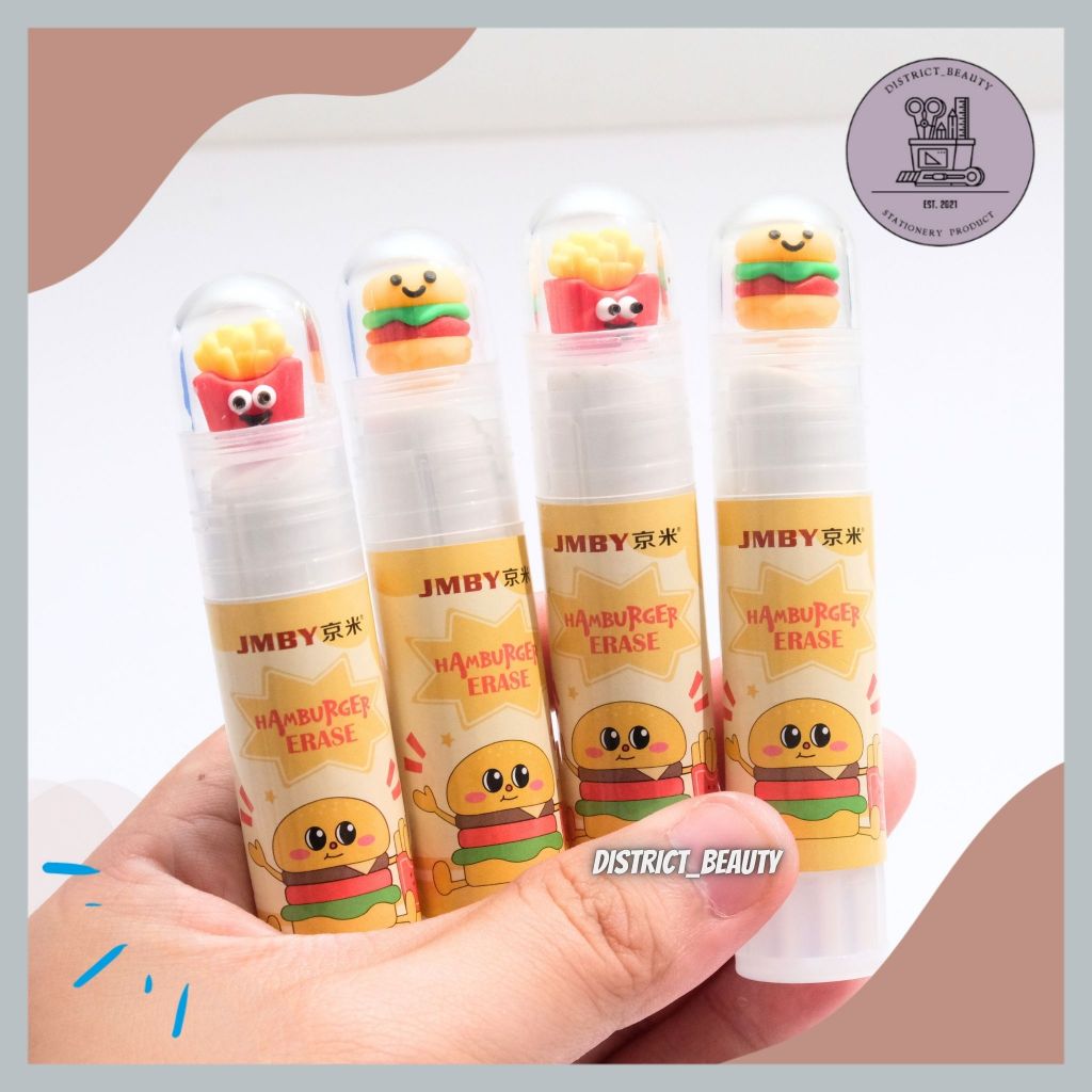 

PENGHAPUS PUTAR HAMBURGER BURGER KENTANG ERASER LIPSTIK PUTAR PREMIUM MOTIF BURGER KENTANG FRENCH FRIES PENGHAPUS UNIK LUCU TERMURAH