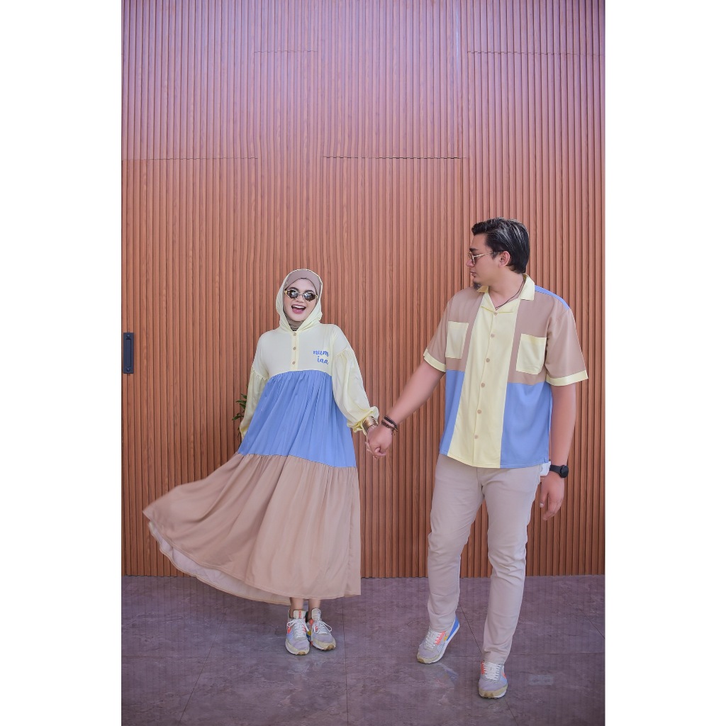 Couple JENIA by Numiaa Fashion I Pakaian Muslim Sarimbit untuk Pasangan LD All Size I Midi Dress Com