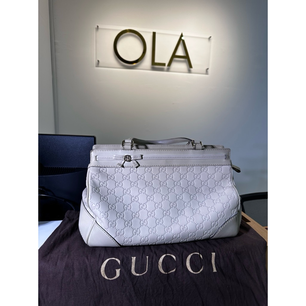 Tas Preloved Gucci Sukey Large Tote Original Authentic (White)