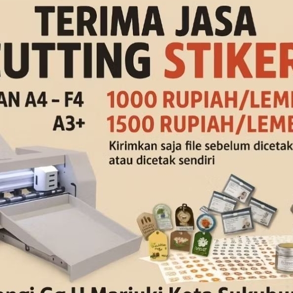 

Jasa Cutting Stiker Ukuran A4, F4, A3+ (Tanpa Cetak, Hanya Potong)
