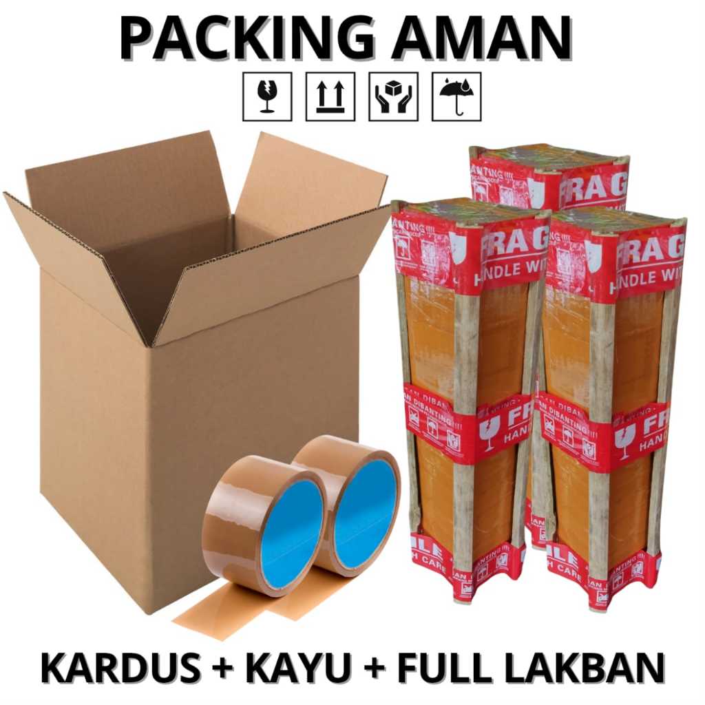 

EXTRA PACKING AMAN BIBIT TANAMAN (KARDUS + KAYU + FULL LAKBAN)