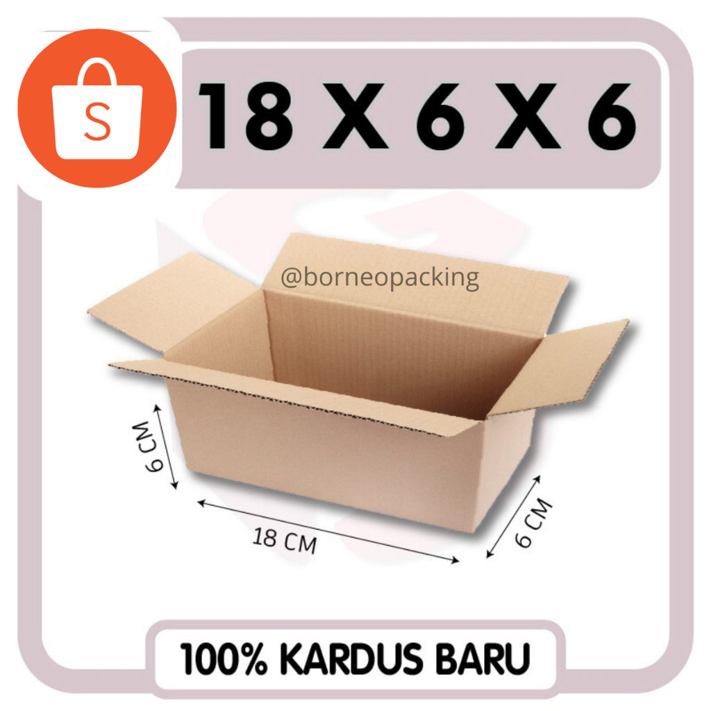 

Kardus Box Packing Paket Ukuran 18x6x6 cm Baru