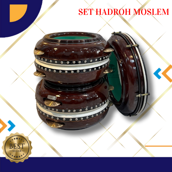 Rebana Moslem Hadroh Super Premium 30cm Rebana Kulit Kambing Asli Suara Nyaring Kayu Mahoni Kualitas
