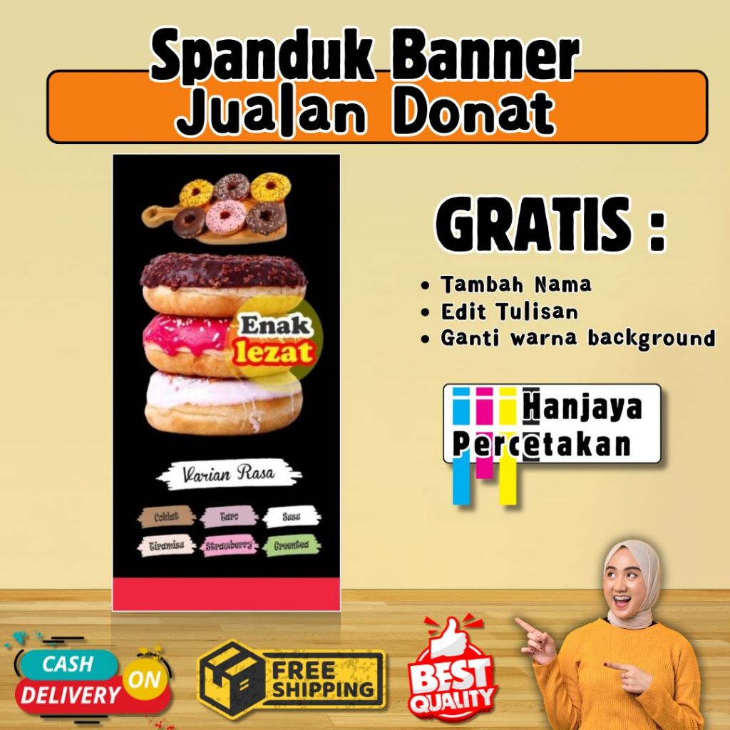 SPANDUK BANNER JUALAN DONAT