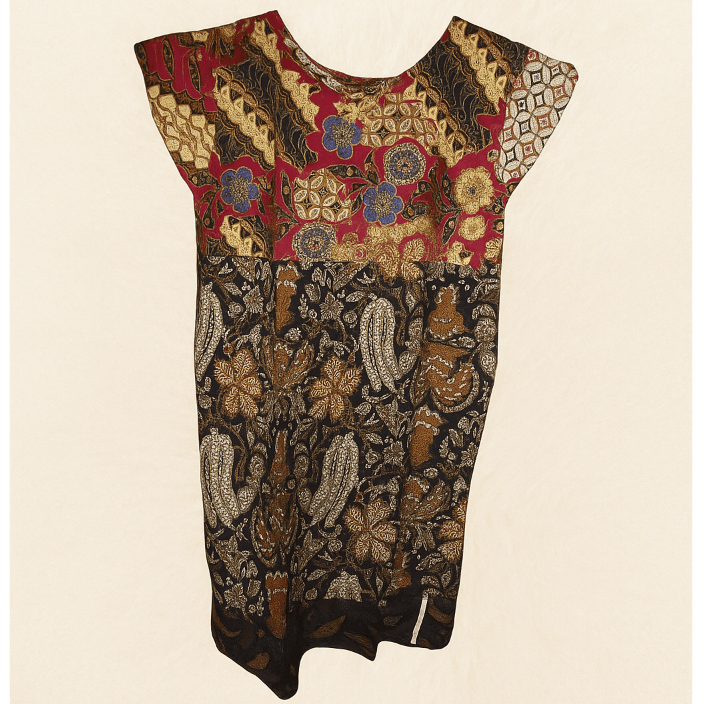 DRESS BATIK LENGAN PENDEK // MIDI BATIK DRESS DRESS BATIK PENDEK