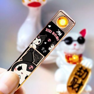 Kuromi Pemantik api Lucu Yang Dapat Diisi Ulang Bernilai Tinggi Dalam Usb Pemantik Rokok Elektronik 