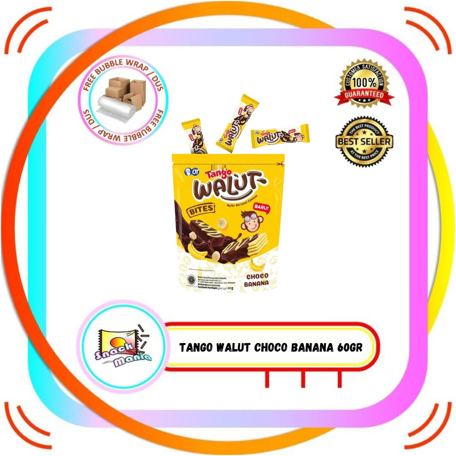 Tango Walut Wafer Salut Cokelat Pouch  Coklat Pisang Choco Banana ~ 60 gr