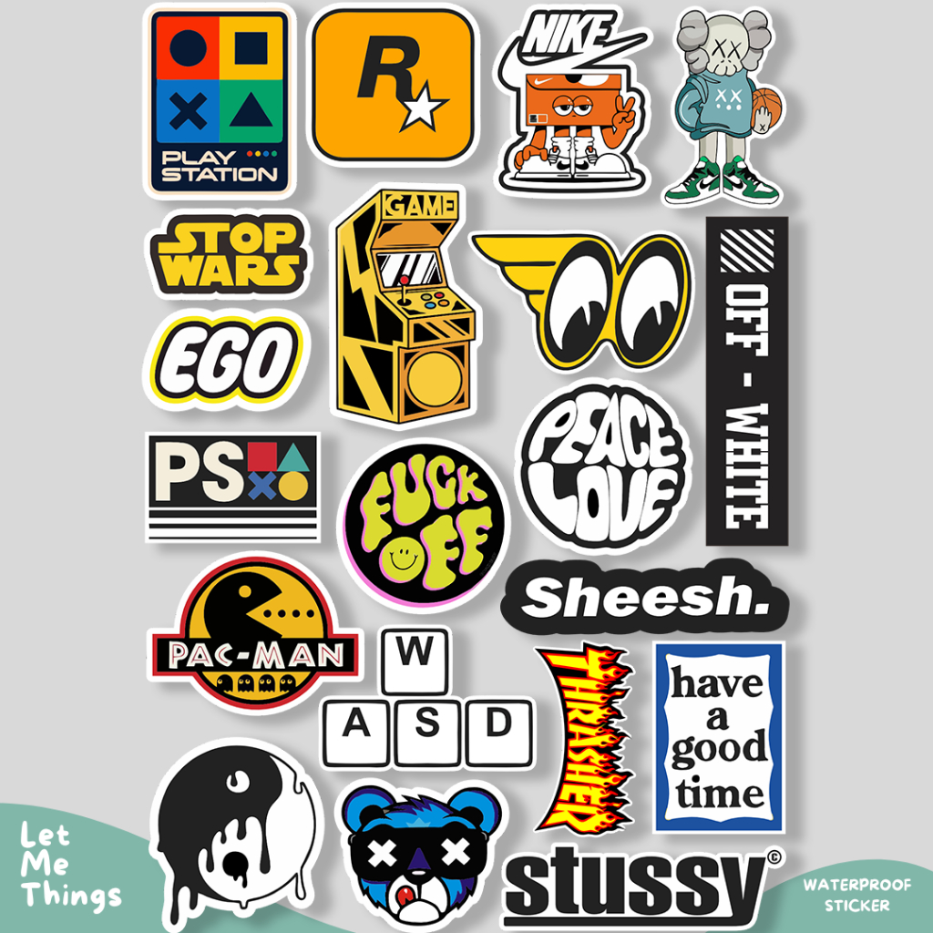 

Sticker pack BRAND HYPEBEAST for helm laptop case hp lemari cermin scrapbook