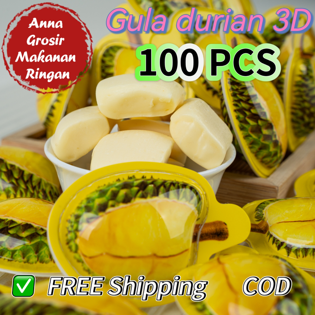 

【Harga grosir 】 Permen Susu Durian 3D Kreatif Durian Bantal Emas Thailand Rasa Durian yang Kaya Camilan Ledakan Netflix Setiap permen memiliki berat 6g, dibungkus satu per satu