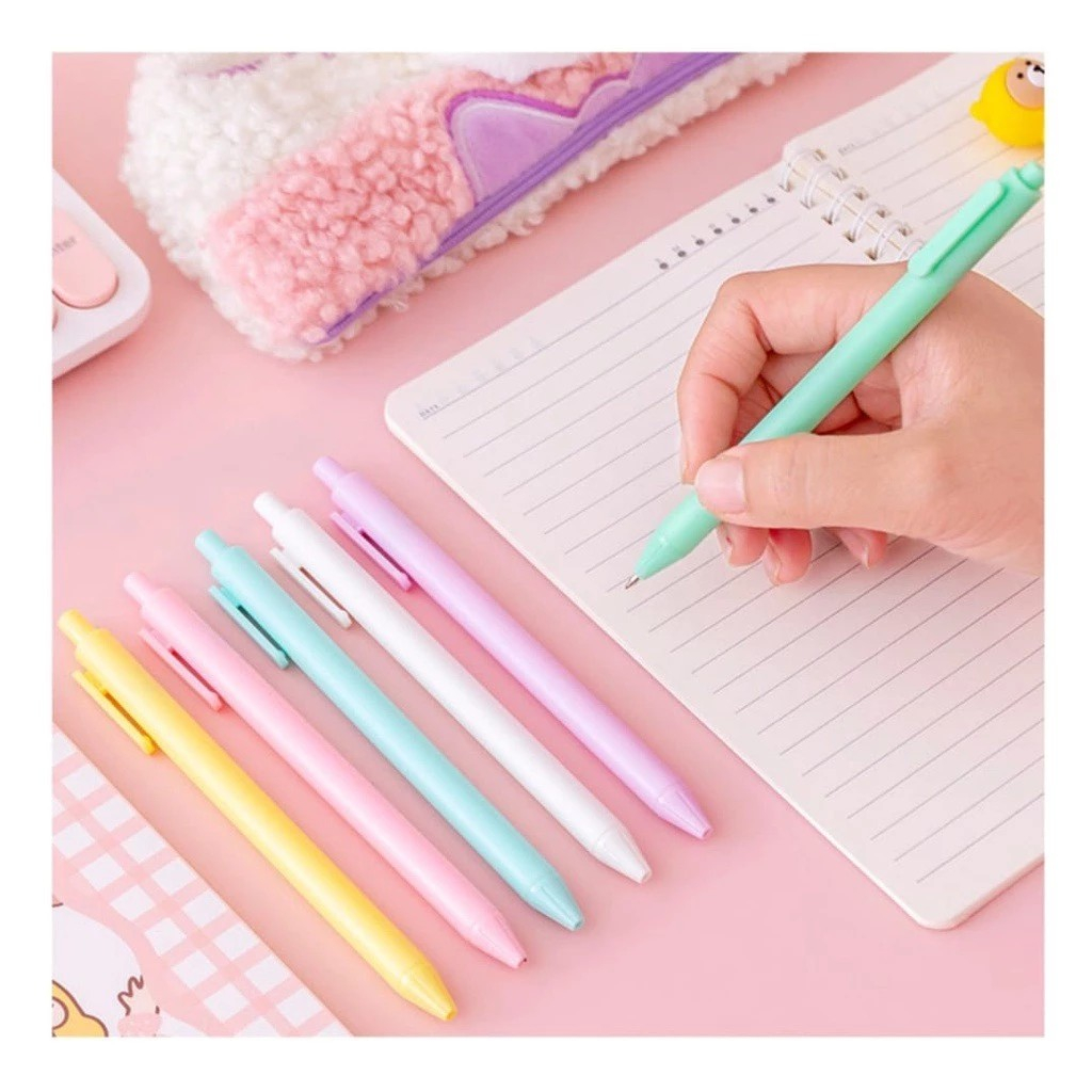 

[PG-ATK] Pena Cetekan Macaroon Pulpen Warna Pastel Tinta Hitam (1 PCS)