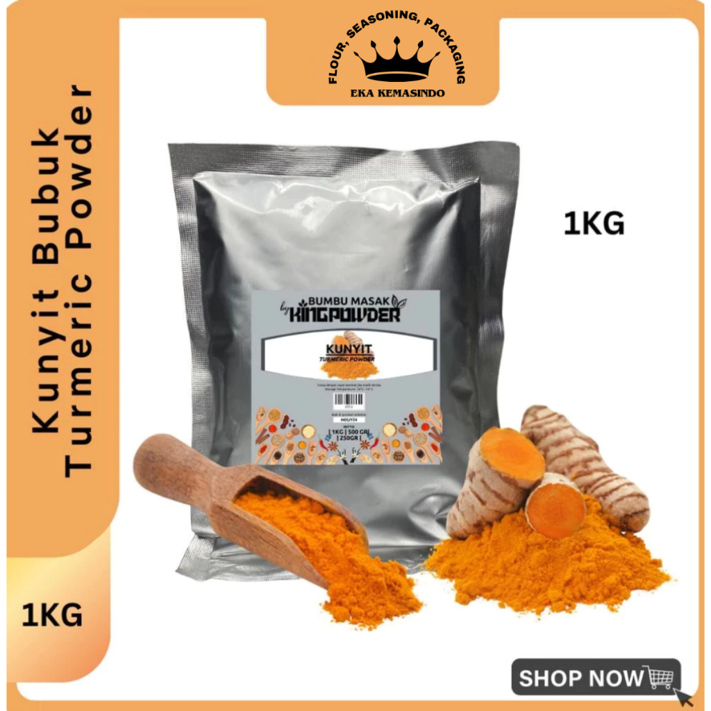 

Kunyit Bubuk Murni 1000 gram / Pure Turmeric Powder 1/2 kg / Kunyit Bubuk 500gr / Kunyit 250gr / Kunyit 80gr