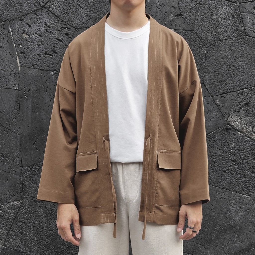 UFORMELL Shinoda Oversized Casual Kimono Brown [ Kimono Casual Pria ]
