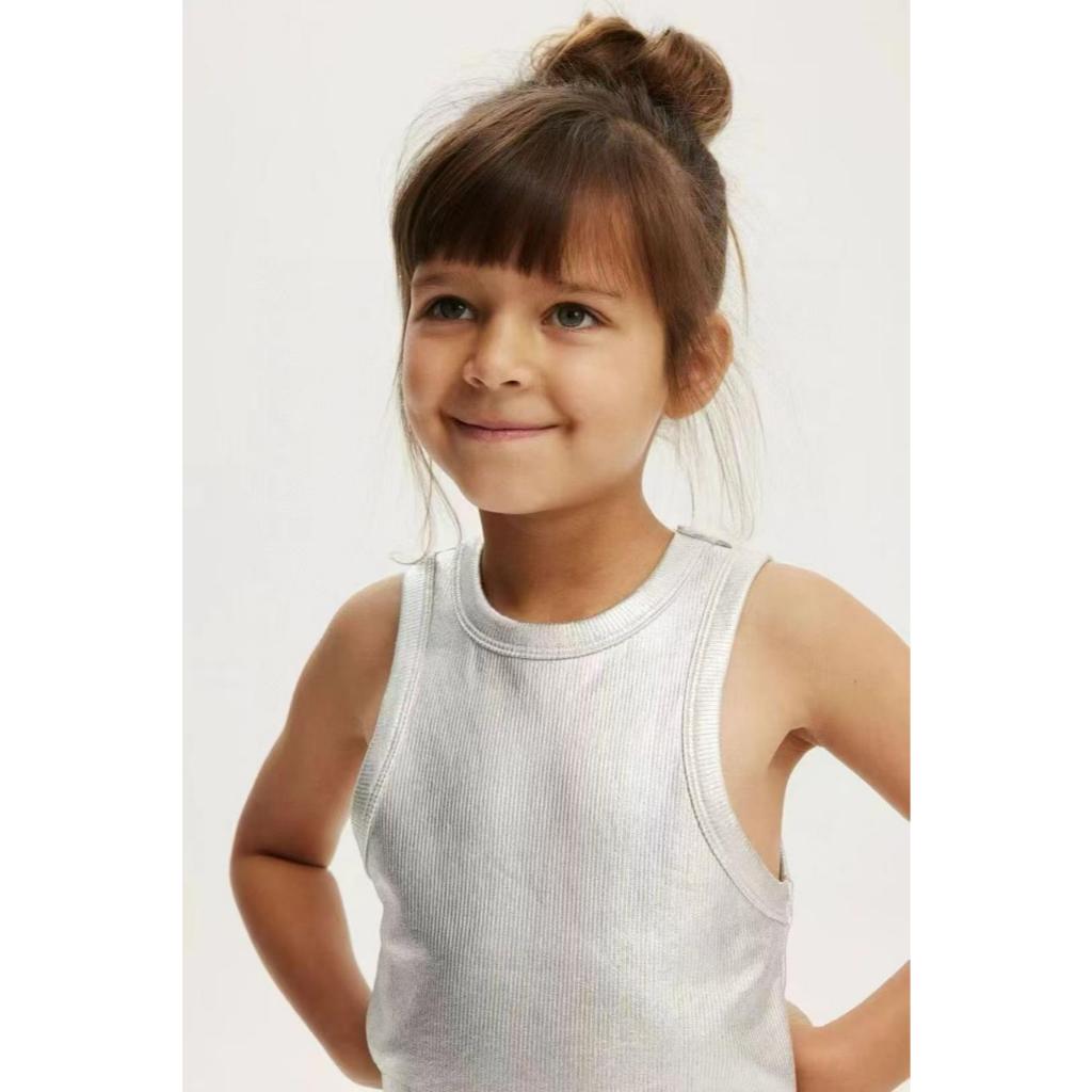 Cotton On Kids Ribbed Tank Top | size 2-10y | tosca rainbow pink purple black stripe white | pakaian