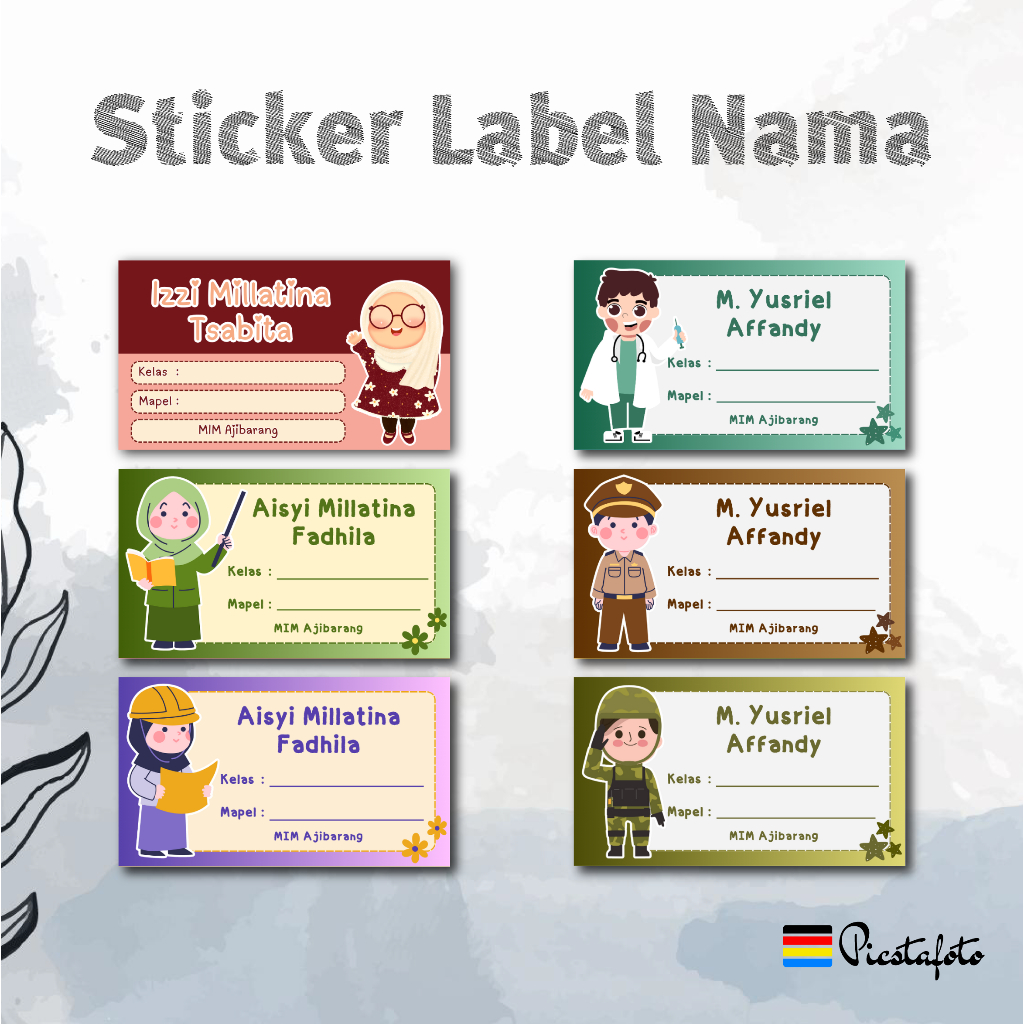 

Stiker Label Nama Buku Sekolah (isi 28 pcs) Design 2