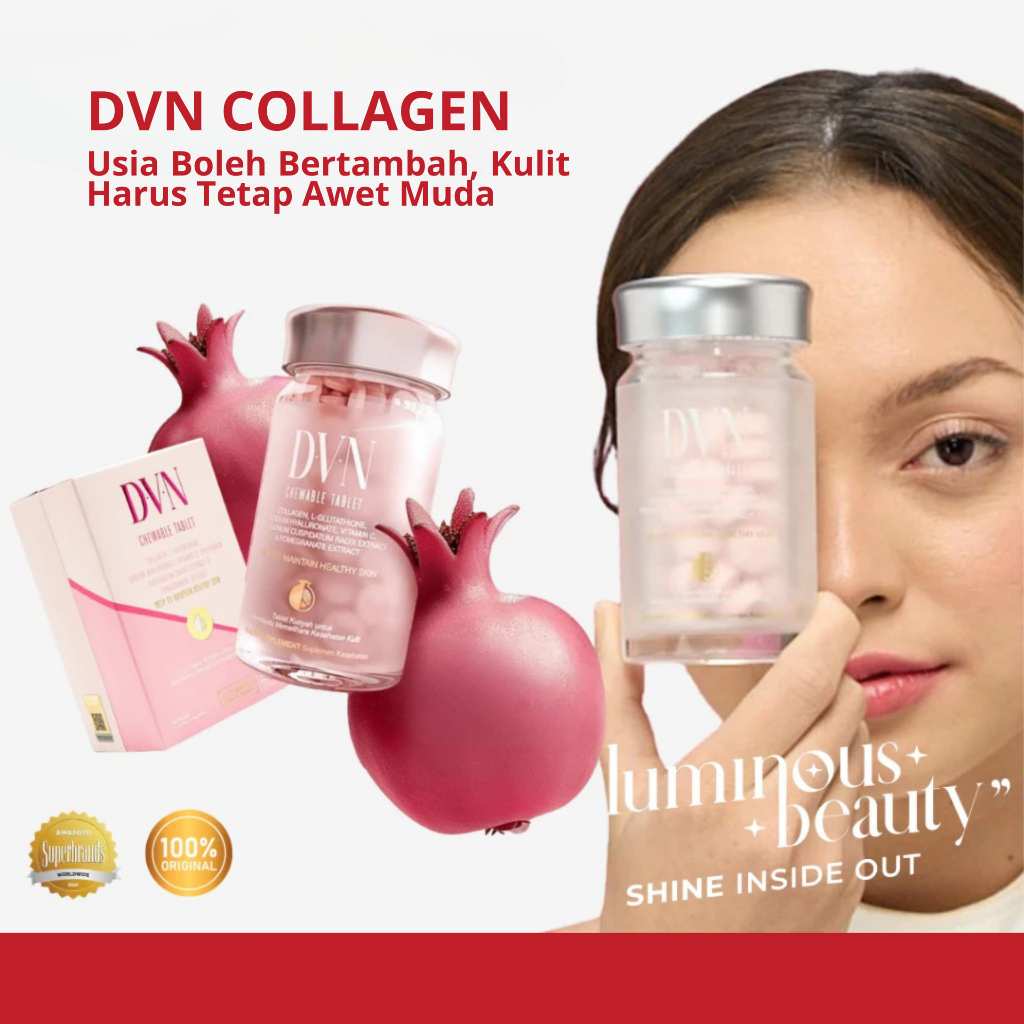 Collagen Suplemen Kulit 100% Asli isi 60 Tablet - HALAL & BPOM - Membantu Mencerahkan Kulit