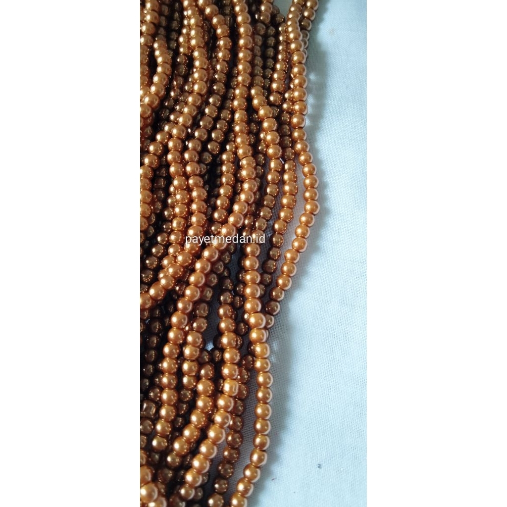 Payet Mutiara sintetis ukuran 4mm mote berat